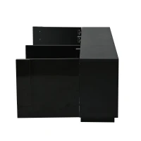 Aparador para sala de estar, armário de arrumação largo de três portas, design minimalista moderno, 35x160x60 cm, Preto(m-6)