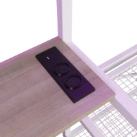 Cama alta para colchão 90×200 cm, com arrumação e espaço aberto por baixo da cama, sem colchão, 204x131,5x180 cm, Branco(m-13)