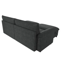 Sofá seccional modular Cloud, sofá U-/esquinero extragrande, espuma de alta elasticidad, 216x77x82 cm, Negro(m-7)