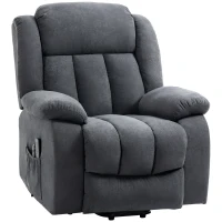 HOMCOM Power Lift Recliner Chair with Vibration Massage, Lift Chair for Elderly with Footrest, Remote, Side Pocket, Dark Grey(m-10)