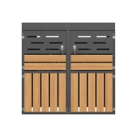 Armadio da esterno multiuso con fioriera integrata e ventilazione a persiana antiodore, 133x80x128 cm, Grigio(m-2)