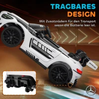 AIYAPLAY Mercedes-Elektroauto, Aufsitzauto für Kinder, 12V Batterie, LED-Lichter, Musikfunktion, Hupe, 3-8 Jahre, Weiß(m-6)