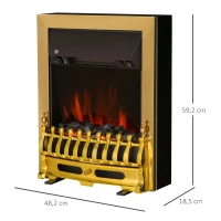 HOMCOM Elektrische kachel haardkachel 2000 W elektrische haard wandhaard vlameffect(m-3)