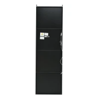 Vitrine para sala de estar, design estreito e alto com amplo espaço de arrumação, 35x50x165 cm, Preto(m-8)