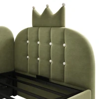 Letto singolo a L imbottito con spazio contenitore inferiore, 199x96x96 cm, Verde(m-10)
