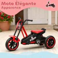 AIYAPLAY Tricycle pour enfants, vélo d'équilibre 3 roues avec pédale pour 18 à 36 mois, pour intérieur et extérieur, rouge(m-5)