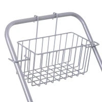 HOMCOM Schoonmaakwagen, Mopwagen, 25L Capaciteit, 4 Wielen, Kunststof, Blauw(m-9)