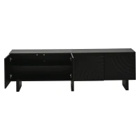 Mobile TV basso e moderno, adatto per TV fino a 75 pollici, 180x40x55 cm, Nero(m-5)