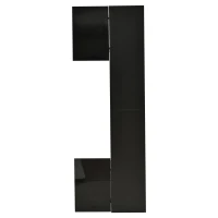 Mueble de salón compacto de 4 piezas, mueble de TV integrado con vitrina y estanterías abiertas, gran capacidad de almacenaje, 245x30x170 cm, Negro(m-7)