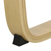 HOMCOM Curved Wooden Accent Chair, Armchair with Adjustable Footrest, Light Brown(m-9)