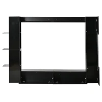 Mueble de salón compacto de 4 piezas, mueble de TV integrado con vitrina y estanterías abiertas, gran capacidad de almacenaje, 245x30x170 cm, Negro(m-1)