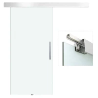 HOMCOM glazen schuifdeur schuifdeur deur kamerdeur glas handgreep gesatineerd 2050 x 1025 x 8 mm(m-1)
