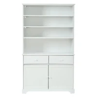 Vitrine de pé com 7 compartimentos, 2 portas, 2 gavetas, iluminação LED integrada, 100x38x170 cm, Branco(m-1)