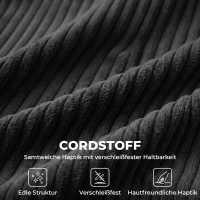 HOMCOM Ecksofa 4-Sitzer U-Form Sofa mit Stauraum-Ottomane, 306 cm Eckcouch mit Cord-Optik, 4 Kissen, für Wohnzimmer(m-7)