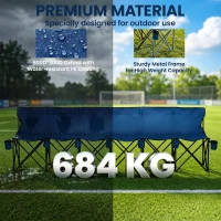Outsunny 6 Seater Folding Camping Chair with Cup Holder & Carry Bag - Blue(m-6)