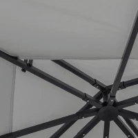 Outsunny Vervangingsdak voor paviljoen 3 x 3 m, waterdicht paviljoendak met dubbel dak en afvoergaten, lichtgrijs(m-11)