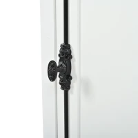 Vitrine alta com iluminação LED, grande espaço de arrumação com 3 prateleiras de vidro, 1 gaveta e 2 portas, 55x40x200 cm, Branco(m-11)