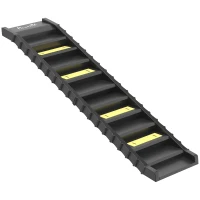 PawHut Rampa para Perros Plegable 154 cm Rampa para Perros para Coche Cama con 10 Escalones Antideslizantes Carga 25 kg Negro(m-1)