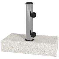 Outsunny Sonnenschirmständer 25 kg, Schirmfuß aus Granit, für Schirmstöcke Ø32/38/48 mm, Grau(m-1)