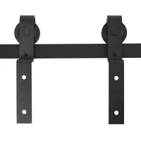 HOMCOM Schuifdeursysteem looprail schuifdeurbeslag houten schuifdeur 9 zwarte accessoires(m-7)
