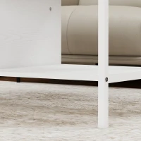 HOMCOM Mesa de Centro Elevable y Extensible con Compartimento Oculto y Estantes Abiertos 98x49x55 cm Blanco(m-9)