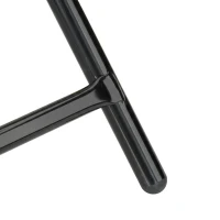 Outsunny tuintafel bistrotafel met glazen blad rond metaal Ø 45 cm zwart(m-12)