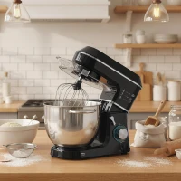 HOMCOM Küchenmaschine Knetmaschine mit 7L Edelstahlschüssel 1400W mit Kippkopf, Knethaken, Schneebesen, Rührbesen(m-10)