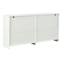 Aparador com 4 gavetas e 4 portas, muito espaço de arrumação e ampla superfície de trabalho, 4 prateleiras, 160x35x80 cm, Branco(m-8)