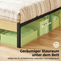 HOMCOM Bedframe 90x200 cm met hoofdbord, voetbord en opbergruimte(m-5)