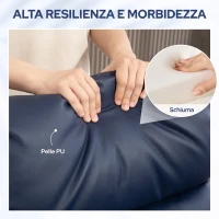 HOMCOM Poltrona Massaggiante Reclinabile in Pelle PU con Telecomando e Poggiapiedi, 68x88x98 cm, Blu Scuro(m-6)