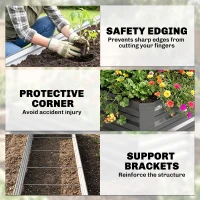 Outsunny 60 x 240cm Galvanised Steel Planter, with Open Bottom(m-7)