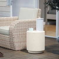 HOMCOM Bijzettafel in betonlook 37 cm x 37 cm x 43 cm anorganisch ertspoeder grijs(m-8)