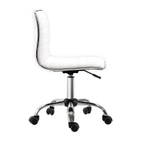 HOMCOM Draaistoel, Hoogteverstelbaar 43-55 cm, Tot 120 kg, Leerlook, Wit(m-7)