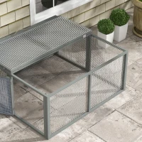 PawHut Kleine Dierenkooi, Konijnenhok, Opklapbaar Dak, Vurenhout, 120x120x57cm, Natuur(m-9)