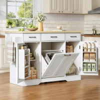 Isola per cucina per 2-4 persone con piano di lavoro ribaltabile e ruote girevoli a 360°, 120x70x87 cm, Bianco(m-4)