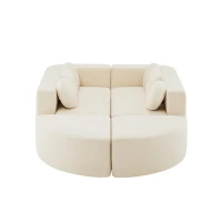 Canapé modulaire avec fonction couchage, mousse haute résilience et ressorts ensachés, 292x165x68 cm, Beige(m-7)