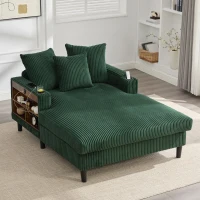 Divano letto con portabicchieri su entrambi i lati e bracciolo pieghevole, 129x170x70 cm, Verde(m-4)