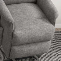 HOMCOM Relaxfauteuil met Elektrische Opstaanondersteuning, Verstelbare Rugleuning/Voetensteun, tot 120 kg, 66x90x96 cm, Grijs(m-9)