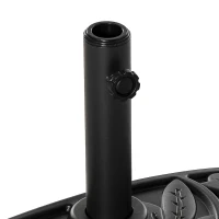 Outsunny Halfronde Parasolvoet, 9 kg, Bloemendesign, HDPE/Cement, voor Parasolstokken Ø35/38/48 mm(m-11)