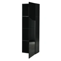 Vitrine para sala de estar, design estreito e alto com amplo espaço de arrumação, 35x50x165 cm, Preto(m-6)