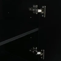 Aparador para sala de estar, armário de arrumação largo de três portas, design minimalista moderno, 35x160x60 cm, Preto(m-9)