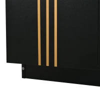 Aparador para sala de estar com 4 portas, elegantes frisos dourados, independente, 35x140x70 cm, Preto(m-8)