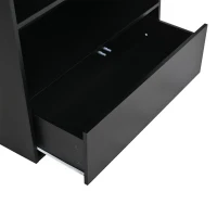 Vetrina portaoggetti alta a 6 ripiani con illuminazione LED controllabile da app, 80x34x180 cm, Nero(m-10)