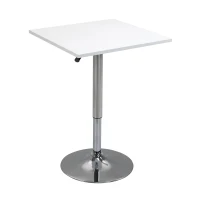 HOMCOM Verstelbare Bartafel, 360° draaibaar, krasbestendige voeten, stabiele metalen basis, Wit(m-10)