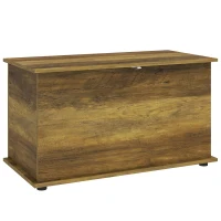 HOMCOM Arcón de Almacenamiento con Tapa Abatible y Bisagras de Seguridad 80x40x45 cm Marrón(m-11)