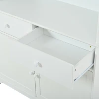 Vitrine de pé com 7 compartimentos, 2 portas, 2 gavetas, iluminação LED integrada, 100x38x170 cm, Branco(m-9)