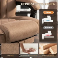 Vinsetto Ergonomischer Bürostuhl mit Massagefunktion, Fußstütze, drehbar, rollbar, Braun(m-6)