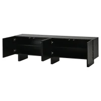Mobile TV basso e moderno, adatto per TV fino a 75 pollici, 180x40x55 cm, Nero(m-6)