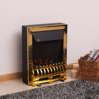 HOMCOM Elektrische kachel haardkachel 2000 W elektrische haard wandhaard vlameffect(m-2)