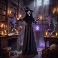 HOMCOM 180 cm Halloween Animierte Hexe Dekoration Lebensgroß mit leuchtenden Augen, Gruseliger Sound, Berührungsaktivierung(m-9)